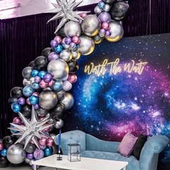 Galaxy Space Balloon Arch Garland Kit for Outer Party Decorations,144Pcs Chro…