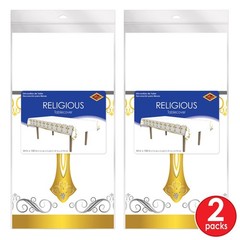 Beistle Religious Tablecover 54 X 108 2 Table Cloth First Communion Decorations