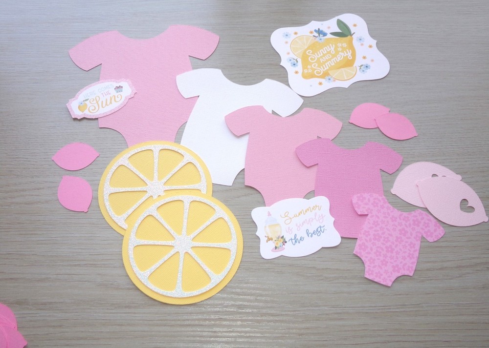 Pink Lemon Baby Shower Lemon Slice Pink One Piece Carta Bella Lemon Die Cuts