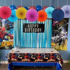 Red Birthday Decorations Paper Fans Hanging 8 Inch Wedding Graduation DIY Set