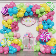 Candyland Party Decoration 184PCS Candy Balloon Garland Kit Pastel Pink Purple B