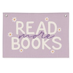 Reading Nook Read More Books Banner – Purple Book Lover Decor, Classroom Past…