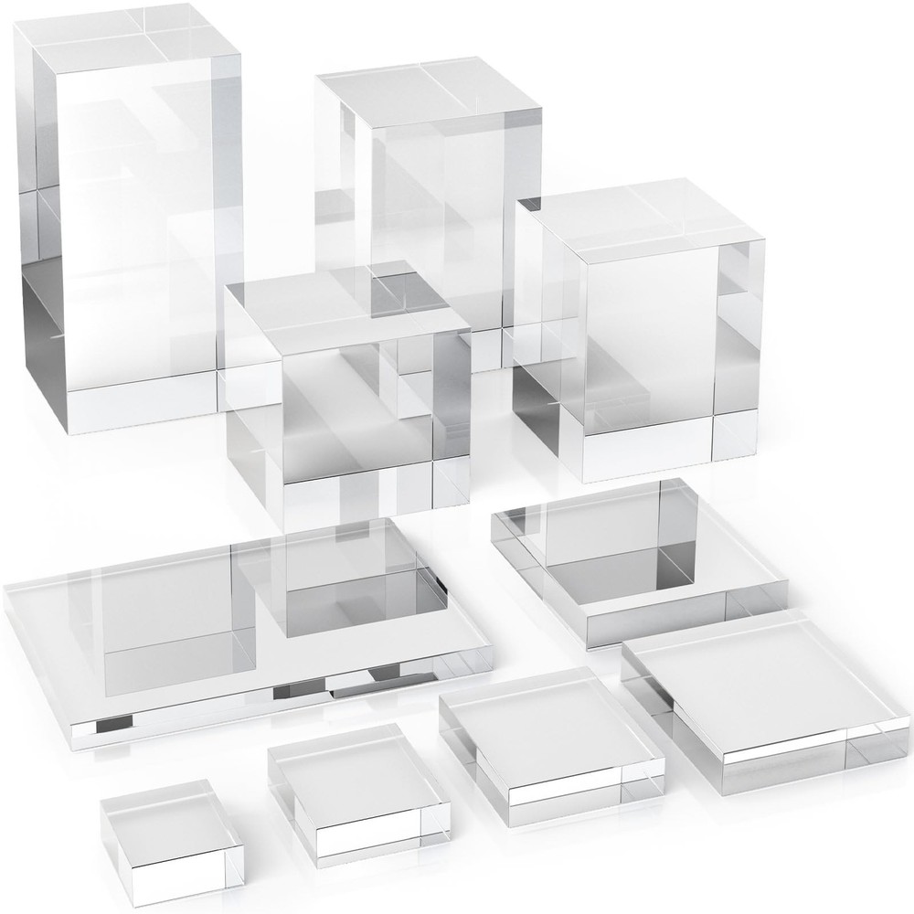 10 Pcs Acrylic Cubes for Display Product Photography Props Transparent Acryli…