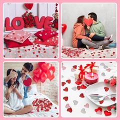 Valentine’s Day Felt Confetti Glitter Heart Confetti Decorations Valentine Ta…