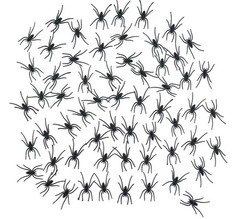 200 PCS Plastic Spiders Realistic Spiders Halloween Prank Props Decorations