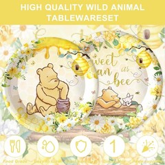 Classic Bear Party Supplies Style 6 Baby Shower Decorations for Girls Kids