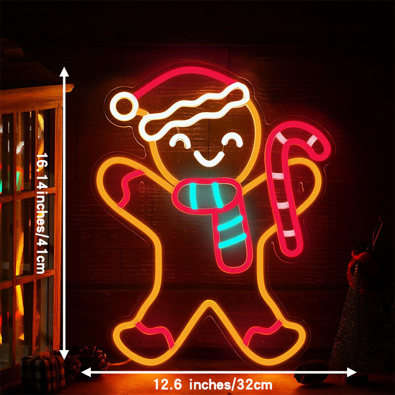 Christmas LED Sign Neon Light Bedside Night Lamp Room Home Wall Decor Lights USB