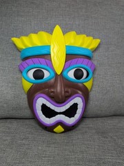 WORKS 2006 Talking Tiki Face Mask Moving Eyes Motion Activated Luau Animated