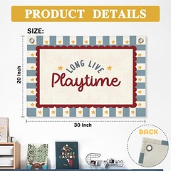 Playroom Wall Decor, Long Live Playtime Linen Canvas Banner,Playroom Decor Ro…