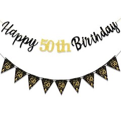 MAGLAUG 50th Birthday Decorations Banner 5 inches x 7 inches,