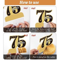 9 Pieces 75th Birthday decorations 75th birthday centerpieces for Tables Deco…