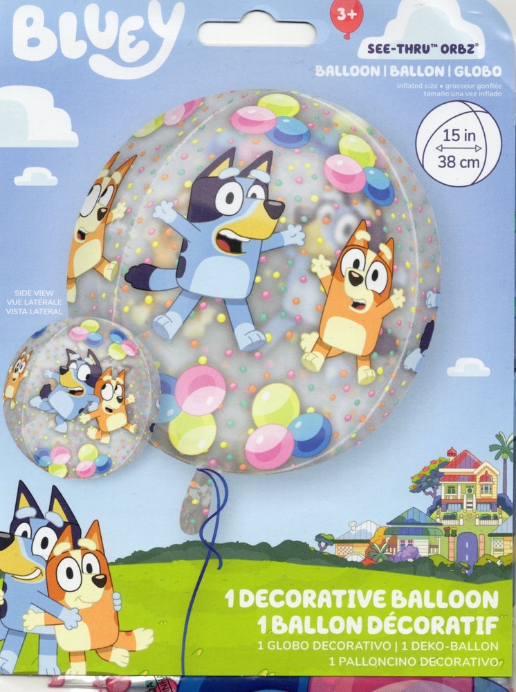 Bluey See-Through ORBZ Foil Balloon 15” (38cm) Anagram 4743501 New