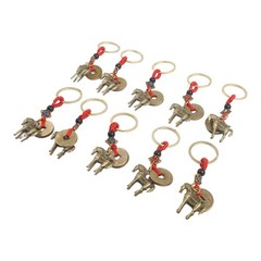 Feng Shui Charm Brass Horse Keychain Feng Shui Figure Metal Alloy Finish