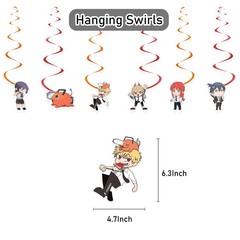 Chainsaw Man Birthday Party Decor Supplies Balloons Banner Cake Toppers Kids