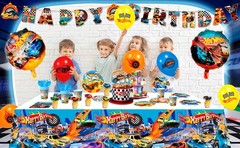 114 Pcs Hot Wheels Party Decorations Car Party Supplies Balloons Tableware Cups