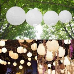 30pcs White Round Paper Lantern Paper Lanterns Birthday Wedding Xmas Party Decor