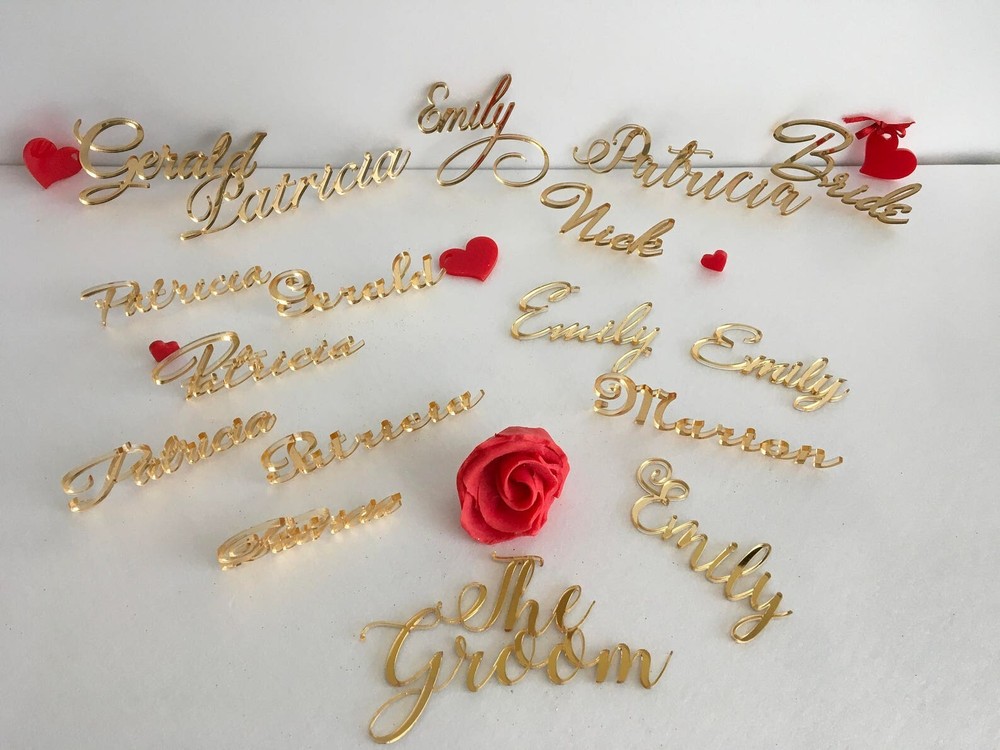 Personalized Wedding Place Cards Acrylic Table Name Calligraphy Wedding Any Font