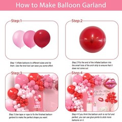 Valentines Day Balloon Garland Arch Kit Macaron Pink Pink Red Balloons Heart …