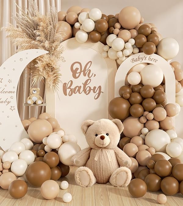 140Pcs Netural Balloon Garland Arch Kit, 5 10 12 18inch Brown Beige Nude Tan …