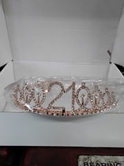 21ST BIRTHDAY CELEBRATION KIT W/ SASH, TIARA, CANDLES, BALLOON, AND CAKE TOPPER!