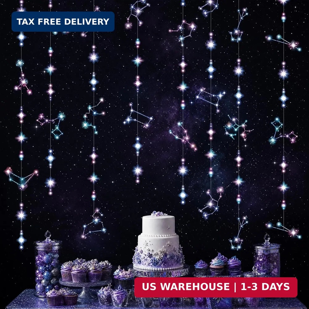 Cheerland Star Party Decorations Zodiac Constellation Galaxy Garland Celestial A