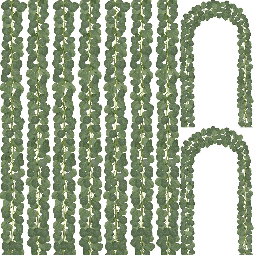 24 Pack Eucalyptus Garland, Artificial Greenery Garland Faux Eucalyptus Leaves