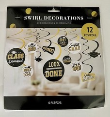 New Gold Black White Silver Congrats Congratulations Graduation Decorations