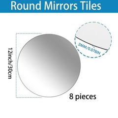 8 PCS 12 Inch Round Acrylic Mirror Centerpiece Plates 2mm Thickness Craft