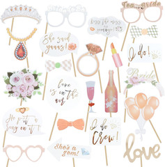 Wedding Photo Booth Props, Bachelorette Party Decorations, Engagement Party Deco