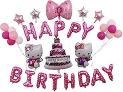 Hello Kitty Pink Birthday Balloons Banner Party Supplies Decorations