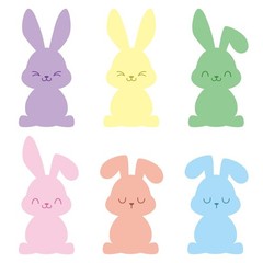 54 PCS 5.9 Inch Easter Bunny Paper Cutouts Colorful DIY Craft With Glue