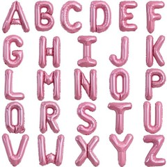 52 Pieces 16 Inch Light Pink Letter A-Z Balloons,Custom Phrase Mylar Foil Alp…