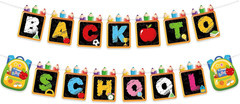 Back to School Banner Decorations, Colorful First Day of School Banner Pencil Sc