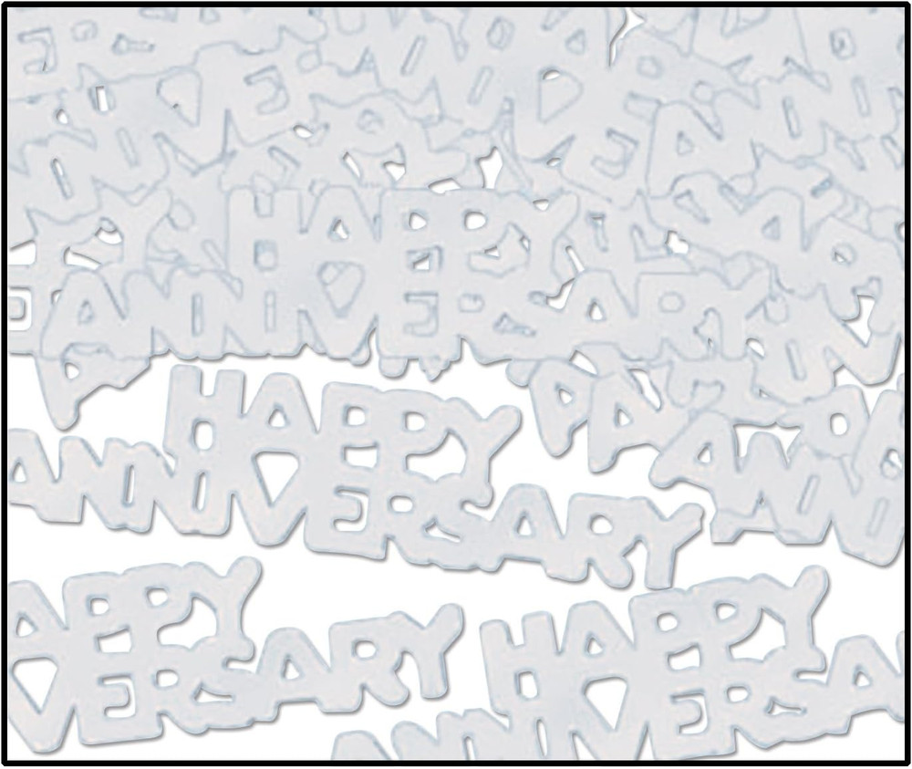 Happy Anniversary Fanci-Fetti (Silver) Party Accessory (1 Count) (.5 Oz/Pkg)