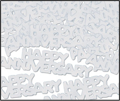 Happy Anniversary Fanci-Fetti (Silver) Party Accessory (1 Count) (.5 Oz/Pkg)