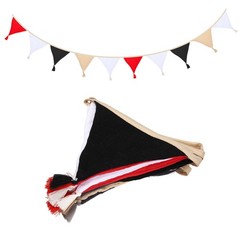 3.1m/10.2ft Fabric Pennant Banner, Pennant Banner Flags, Vintage Red/Black