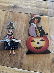Halloween Cutout Decorations Lot -Cat-Some Vintage, some handmade!