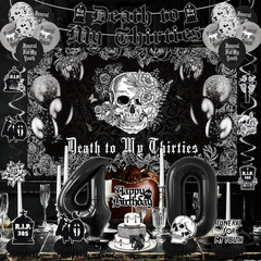 Death to My 30S Decorations – Death to My Thirties Backdrop, Banner, Honeycomb,