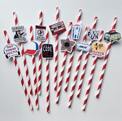 Stranger 80’s Things Party Straws Set of 12 | Biodegradable Paper | 80s Decor