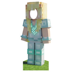 SS11235 Gold Mine Pixel Crafting Girl Video Game Stand In Cardboard Cutout Stand