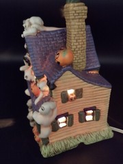 Halloween Lighted House Porcelain Mania Manor Pumpkin Time Ghost Pumpkin Working