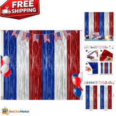 Vibrant 4th of July Streamer Backdrop – Reusable 2 Pack for Festive Events