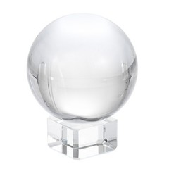 1Set 50mm/2″ K9 Crystal Ball Decorative Ball w Box and Crystal Stand Clear