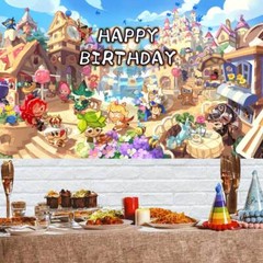 Cookie Run Party Supplies Birthday Backdrop Banner Birthday Gift Vinyl 5x3ft