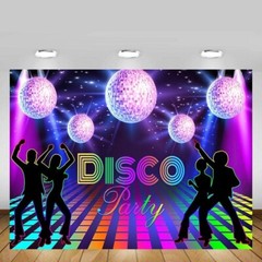 8x6ft The 80s Disco Party Backdrop for Hip Hop Rock Music Retro Flash Stage Back