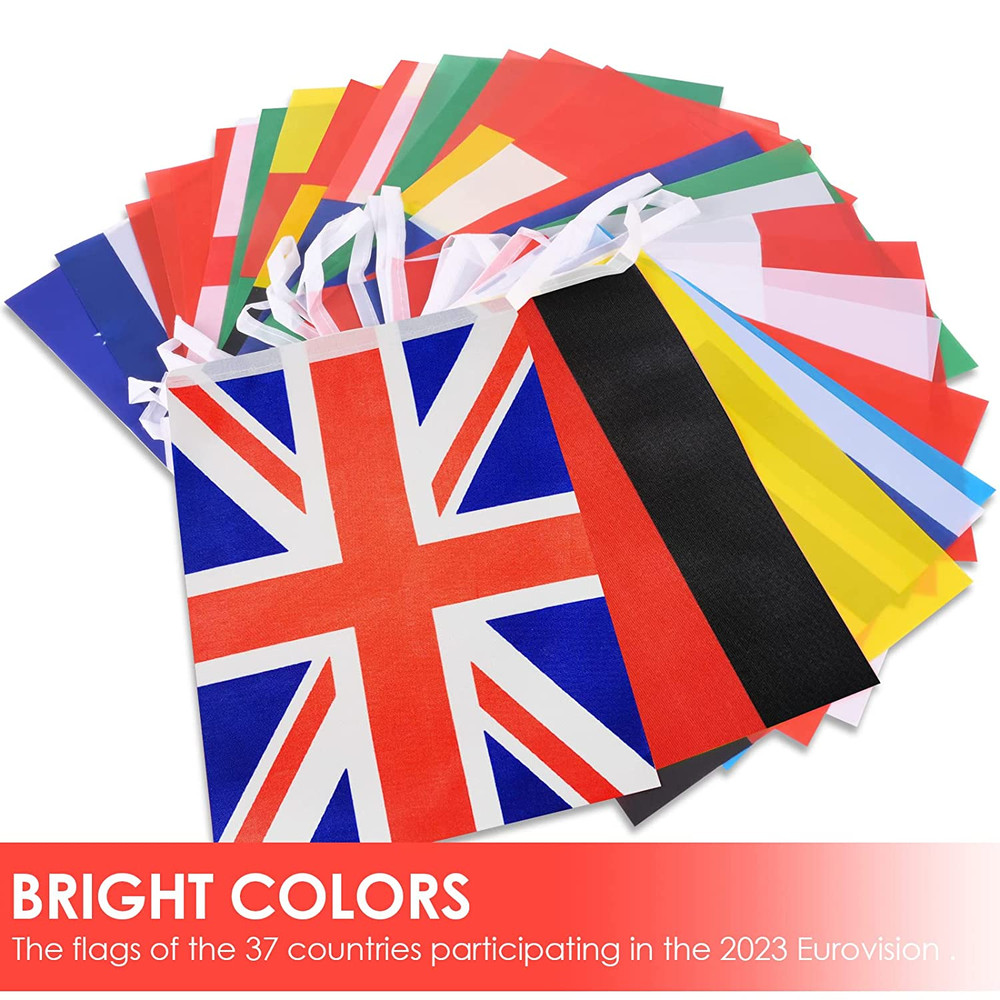 66ft Long 56 x 9″ x 6″ Flags Eurovision Fabric Party Bunting Speedy Delivery