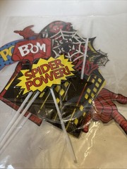 Spiderman Party Set, 10 People, Decor, Tableware, Favors, Cake Decor Open Box