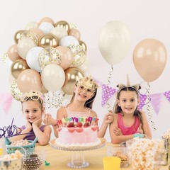 Gold White Sand Confetti Balloons, 50pcs 12 inch Beige Gold Nude Neutral Ball…