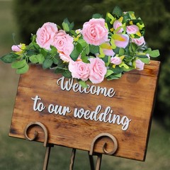 4Pcs 31Ft Artificial Rose Vine Fake Flower Garland Floral Garland Faux Silk