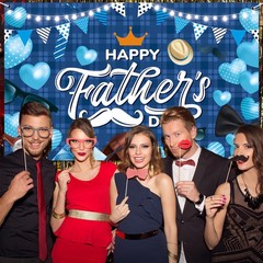 70 9×45 3in Fathers Day Banner Blue Large Fabric Backdrop Party Supplies Photo